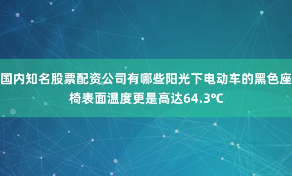 国内知名股票配资公司有哪些阳光下电动车的黑色座椅表面温度更是高达64.3℃