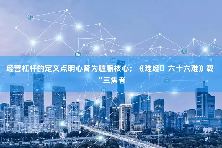 经营杠杆的定义点明心肾为脏腑核心；《难经・六十六难》载 “三焦者